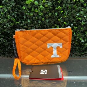 Logo Brands Orange Quilted Wristlet